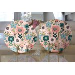 - Supla2li-7281-Gorsel2 - Realhomes Realhomes Pudra Zemin Üzerinde Çiçek Desenli Dijital Baskılı Modern 2'li Yuvarlak Servis Altlığı - Supla Realhomes