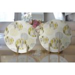 - Supla2li-7284-Gorsel2 - Realhomes Realhomes Renkli Zemin Üzerinde Yaprak Motifli Dijital Baskılı Modern 2'li Yuvarlak Servis Altlığı - Supla Realhomes