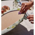 - Supla2li-7284-Gorsel4 - Realhomes Realhomes Renkli Zemin Üzerinde Yaprak Motifli Dijital Baskılı Modern 2'li Yuvarlak Servis Altlığı - Supla Realhomes