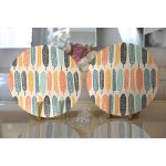 - Supla2li-7298-Gorsel2 - Realhomes Realhomes Krem Zemin Üzerinde Yaprak Desenli Dijital Baskılı Modern 2'li Yuvarlak Servis Altlığı - Supla Realhomes