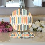 - Supla2li-7298-Gorsel3 - Realhomes Realhomes Krem Zemin Üzerinde Yaprak Desenli Dijital Baskılı Modern 2'li Yuvarlak Servis Altlığı - Supla Realhomes