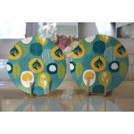 - Supla2li-7304-Gorsel2 - Realhomes Realhomes Renkli Zemin Üzerinde Yaprak Motifli Dijital Baskılı Modern 2'li Yuvarlak Servis Altlığı - Supla Realhomes