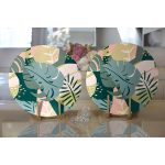 - Supla2li-7313-Gorsel2 - Realhomes  Realhomes Renkli Zemin Üzerinde Soyut Çizimli Yaprak Motifli Modern 2'li Yuvarlak Servis Altlığı - Supla Realhomes