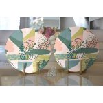 - Supla2li-7315-Gorsel2 - Realhomes Realhomes Soft Renkli Zemin Üzerinde Onedraw Çizimli Yaprak Motifli 2'li Yuvarlak Servis Altlığı - Supla Realhomes