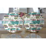 - Supla2li-7321-Gorsel2 - Realhomes Realhomes Beyaz Zemin Üzerinde Renkli Çizgli Yaprak Desenli Modern 2'li Yuvarlak Servis Altlığı - Supla Realhomes