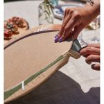 - Supla2li-7333-Gorsel4 - Realhomes  Realhomes Renkli Zemin Üzerinde Yaprak Motifli Dijital Baskılı Modern 2'li Yuvarlak Servis Altlığı - Supla Realhomes