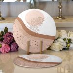 Realhomes Pastel Renkli Yaprak Motifli Dijital Baskılı Modern 2'li Yuvarlak Servis Altlığı - Supla Realhomes