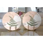 - Supla2li-7348-Gorsel2 - Realhomes  Realhomes Pastel Renkli Yaprak Motifli Dijital Baskılı Modern 2'li Yuvarlak Servis Altlığı - Supla Realhomes