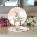 - Supla2li-7348-Gorsel3 - Realhomes  Realhomes Pastel Renkli Yaprak Motifli Dijital Baskılı Modern 2'li Yuvarlak Servis Altlığı - Supla Realhomes