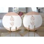 - Supla2li-7350-Gorsel2 - Realhomes  Realhomes Beyaz Zemin Üzerinde Onedraw Çizimli Gül Desenli Modern 2'li Yuvarlak Servis Altlığı - Supla Realhomes