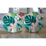 - Supla2li-7353-Gorsel2 - Realhomes Realhomes Renkli Zemin Üzerinde Yaprak Motifli Dijital Baskılı Modern 2'li Yuvarlak Servis Altlığı - Supla Realhomes