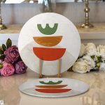 - Supla2li-7356-Gorsel1 - Realhomes Realhomes Pastel Renkli Zeminli Onedraw Çizimli Dijital Baskılı Modern 2'li Yuvarlak Servis Altlığı - Supla Realhomes