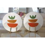 - Supla2li-7356-Gorsel2 - Realhomes Realhomes Pastel Renkli Zeminli Onedraw Çizimli Dijital Baskılı Modern 2'li Yuvarlak Servis Altlığı - Supla Realhomes