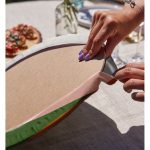 Realhomes Pastel Renkli Zeminli Onedraw Çizimli Dijital Baskılı Modern 2'li Yuvarlak Servis Altlığı - Supla Realhomes