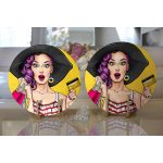 Realhomes Pop Art Resimli Dijital Baskılı Modern 2'li Yuvarlak Servis Altlığı - Supla Realhomes