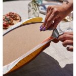 Realhomes Pastel Renkli Zeminli Onedraw Çizimli Dijital Baskılı Modern 2'li Yuvarlak Servis Altlığı - Supla Realhomes