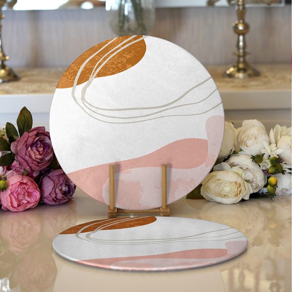 - Supla2li-7362-Gorsel1 - Realhomes  Realhomes Beyaz Zemin Üzerinde Çini Desenli Dijital Baskılı Modern 2'li Yuvarlak Servis Altlığı - Supla Realhomes