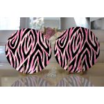 - Supla2li-7365-Gorsel2 - Realhomes  Realhomes Siyah Zeminli Pembe Renkli Çizim Dijital Baskılı Modern 2'li Yuvarlak Servis Altlığı - Supla Realhomes