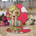 - Supla2li-737-Gorsel1 - Realhomes Realhomes Pop Art Resimli Dijital Baskılı Modern 2'li Yuvarlak Servis Altlığı - Supla Realhomes