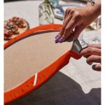 Realhomes Renkli Daire İçinde Ondraw Çizimli Yaprak Motifli Modern 2'li Yuvarlak Servis Altlığı - Supla Realhomes