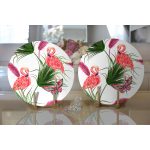 - Supla2li-738-Gorsel2 - Realhomes Realhomes Flamingo Desen Dijital Baskılı Modern 2'li Yuvarlak Servis Altlığı - Supla Realhomes