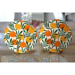 - Supla2li-7401-Gorsel2 - Realhomes Realhomes Renkli Zeminde Onedraw Çizimli Limon Desenli Dijital Baskılı Modern 2'li Yuvarlak Servis Altlığı - Supla Realhomes