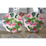 Realhomes Flamingo Desen Dijital Baskılı Modern 2'li Yuvarlak Servis Altlığı - Supla Realhomes