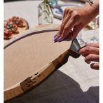 Realhomes Renkli Zeminde Onedraw Çizimli Kaktus Desenli Dijital Baskılı Modern 2'li Yuvarlak Servis Altlığı - Supla Realhomes