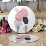 - Supla2li-7435-Gorsel1 - Realhomes Realhomes Beyaz Zeminde Renkli Oval Desenli Dijital Baskılı Modern 2'li Yuvarlak Servis Altlığı - Supla Realhomes