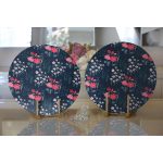 - Supla2li-7438-Gorsel2 - Realhomes  Realhomes Rengarenk Zeminde Onedraw Çizimli Çiçek Desenli Dijital Baskılı Modern 2'li Yuvarlak Servis Altlığı - Supla Realhomes