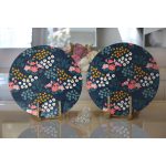 - Supla2li-7440-Gorsel2 - Realhomes Realhomes Rengarenk Zeminde Onedraw Çizimli Çiçek Desenli Dijital Baskılı Modern 2'li Yuvarlak Servis Altlığı - Supla Realhomes