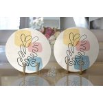 - Supla2li-7442-Gorsel2 - Realhomes  Realhomes Renkli Zeminde Onedraw Çizimli Yaprak Desenli Dijital Baskılı Modern 2'li Yuvarlak Servis Altlığı - Supla Realhomes