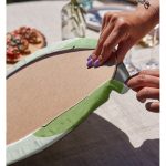 Realhomes Renkli Zeminde Yaprak Motifli Dijital Baskılı Modern 2'li Yuvarlak Servis Altlığı - Supla Realhomes