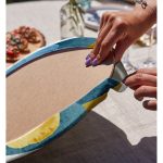 Realhomes Renkli Zeminde Oval Çizimli Dijital Baskılı Modern 2'li Yuvarlak Servis Altlığı - Supla Realhomes