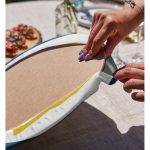 - Supla2li-7460-Gorsel4 - Realhomes  Realhomes Renkli Zeminde Oval Çizimli Dijital Baskılı Modern 2'li Yuvarlak Servis Altlığı - Supla Realhomes