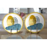 - Supla2li-7465-Gorsel2 - Realhomes Realhomes Beyaz Zeminde Onedraw Çizimli Renkli Oval Obje Modern 2'li Yuvarlak Servis Altlığı - Supla Realhomes