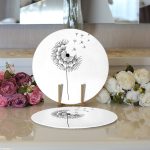 Realhomes Beyaz Zeminde Onedraw Çizimli Çiçek Dijital Baskılı Modern 2'li Yuvarlak Servis Altlığı - Supla Realhomes