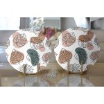 - Supla2li-7480-Gorsel2 - Realhomes Realhomes Beyaz Zeminli Onedraw Çizimli Yaprak Motifli Dijital Baskılı Modern 2'li Yuvarlak Servis Altlığı - Supla Realhomes