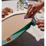 Realhomes Renkli Zeminli Palmiye Desenli Dijital Baskılı Modern 2'li Yuvarlak Servis Altlığı - Supla Realhomes