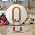 Realhomes Renkli Zeminli Onedraw Çizimli Yalın Oval Obje Modern 2'li Yuvarlak Servis Altlığı - Supla Realhomes