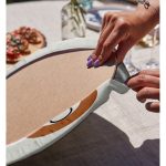 Realhomes Renkli Zeminli Onedraw Çizimli Yalın Oval Obje Modern 2'li Yuvarlak Servis Altlığı - Supla Realhomes