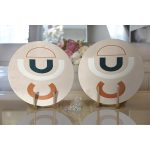 - Supla2li-7492-Gorsel2 - Realhomes Realhomes Renkli Zemimli One Draw Çizimli Geometrik Desen Modern 2'li Yuvarlak Servis Altlığı - Supla Realhomes