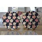 - Supla2li-7497-Gorsel2 - Realhomes Realhomes Rengarenk Zeminli Onedraw Çizimli Çiçek Dijital Baskılı Modern 2'li Yuvarlak Servis Altlığı - Supla Realhomes