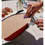 Realhomes Renkli Zemimli Onedraw Çizimli Yaprak Desenli Dijital Baskılı Modern 2'li Yuvarlak Servis Altlığı - Supla Realhomes