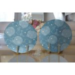 - Supla2li-7502-Gorsel2 - Realhomes Realhomes Renkli Zeminli Onedraw Çizimli Dijital Baskılı Modern 2'li Yuvarlak Servis Altlığı - Supla Realhomes