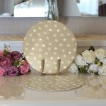 Realhomes Renkli Zeminli Yıldız Ve Kartanesi Motifli Dijital Baskılı Modern 2'li Yuvarlak Servis Altlığı - Supla Realhomes