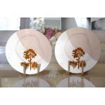 - Supla2li-7508-Gorsel2 - Realhomes  Realhomes Beyaz Zeminli Onedraw Çizimli Ağaç Motifli Dijital Baskılı Modern 2'li Yuvarlak Servis Altlığı - Supla Realhomes