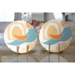 - Supla2li-7511-Gorsel2 - Realhomes Realhomes Onedraw Çizimli Vazo Desenli Dijital Baskılı Modern 2'li Yuvarlak Servis Altlığı - Supla Realhomes