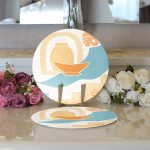 - Supla2li-7511-Gorsel3 - Realhomes Realhomes Onedraw Çizimli Vazo Desenli Dijital Baskılı Modern 2'li Yuvarlak Servis Altlığı - Supla Realhomes