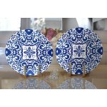 - Supla2li-7528-Gorsel2 - Realhomes Realhomes Beyaz Zeminli Çini Desenli Dijital Baskılı Modern 2'li Yuvarlak Servis Altlığı - Supla Realhomes